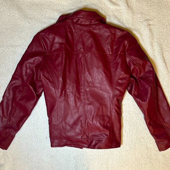 Red Faux Leather Jacket - Picture 4 of 4